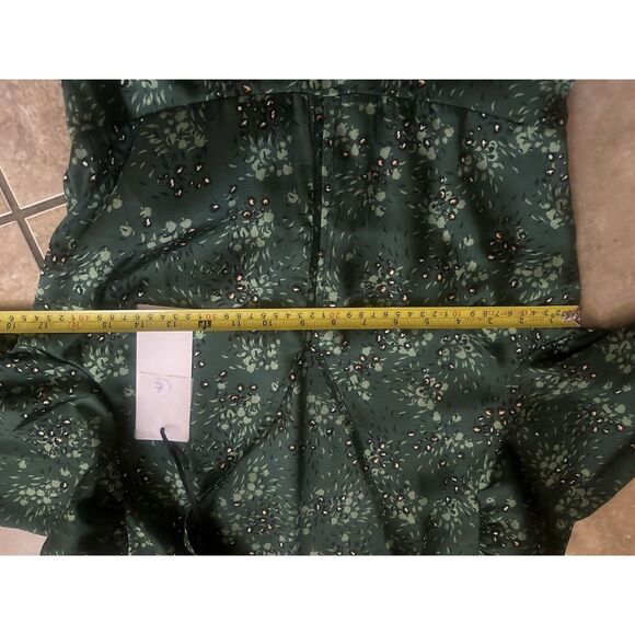 NWT IKKS 36 Satin Floral Mini Dress Ruffles Button Accent - Picture 8 of 10